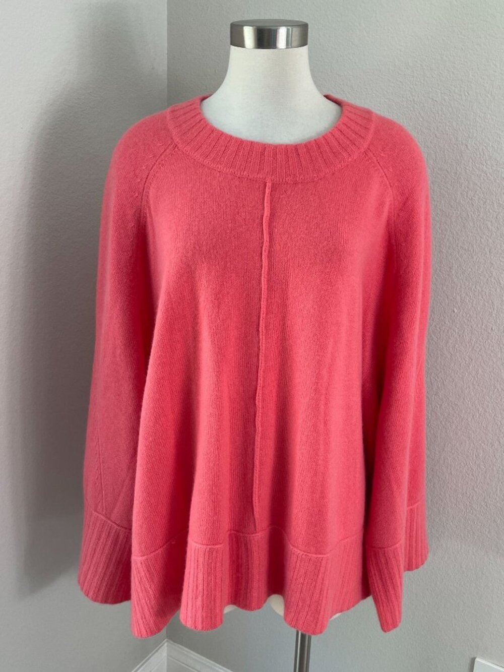 NEW Maeve Plus 3X Pink 100% Cashmere Sweater Chandler Crew Neck Relaxed Pullover
